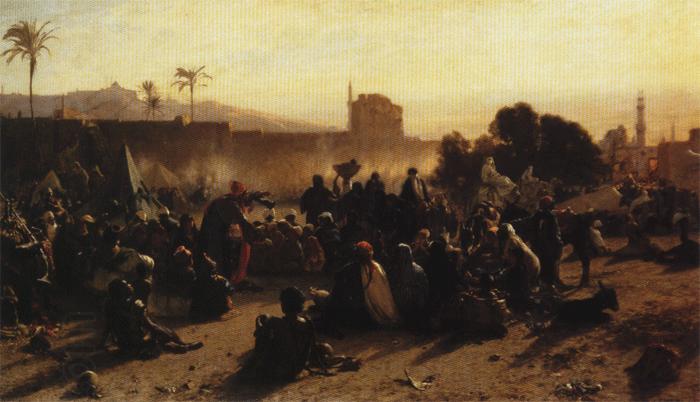 Wilhelm Gentz An Arab Encampment. 1870. Oil on canvas China oil painting art